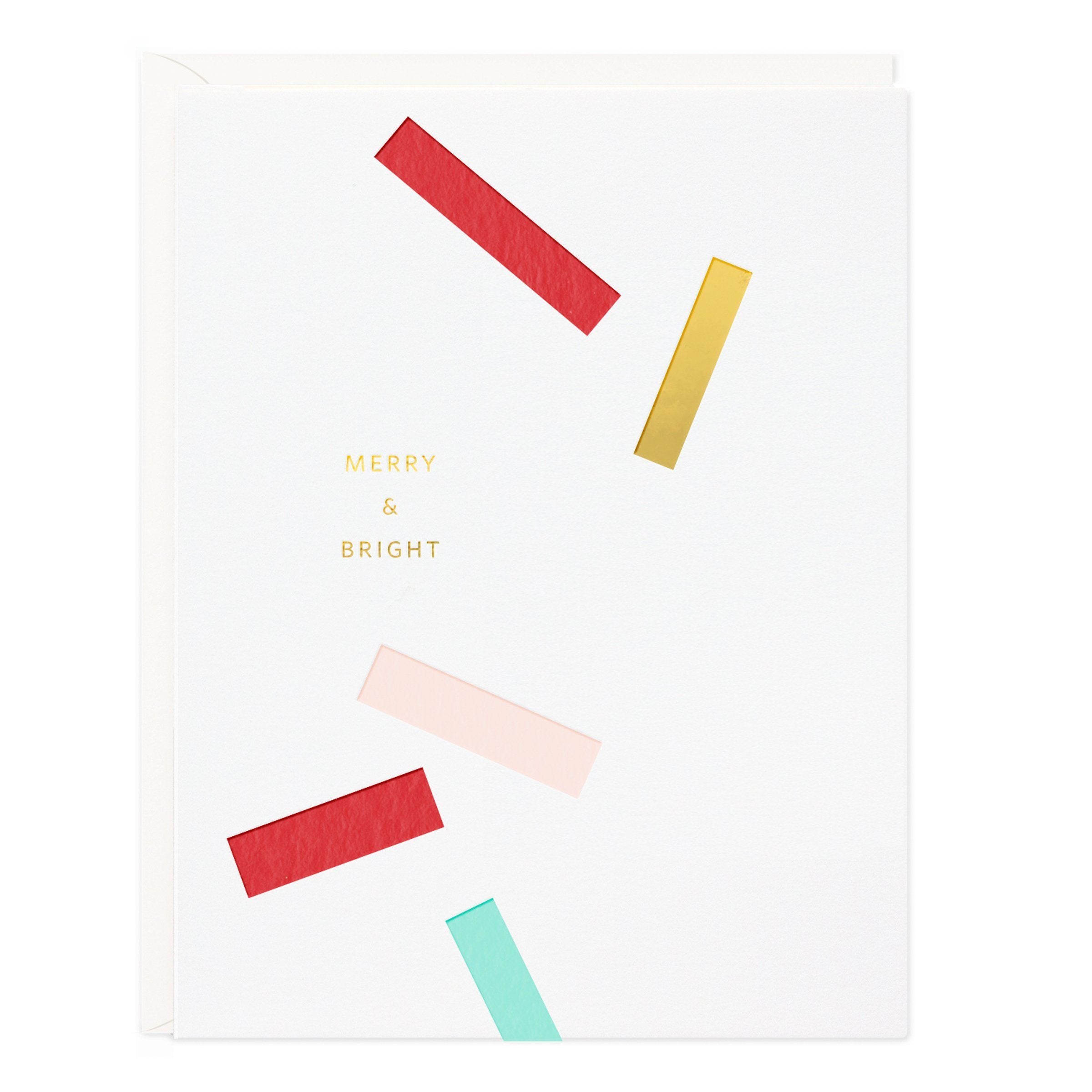 Merry & Bright Letterpress Holiday Greeting Card