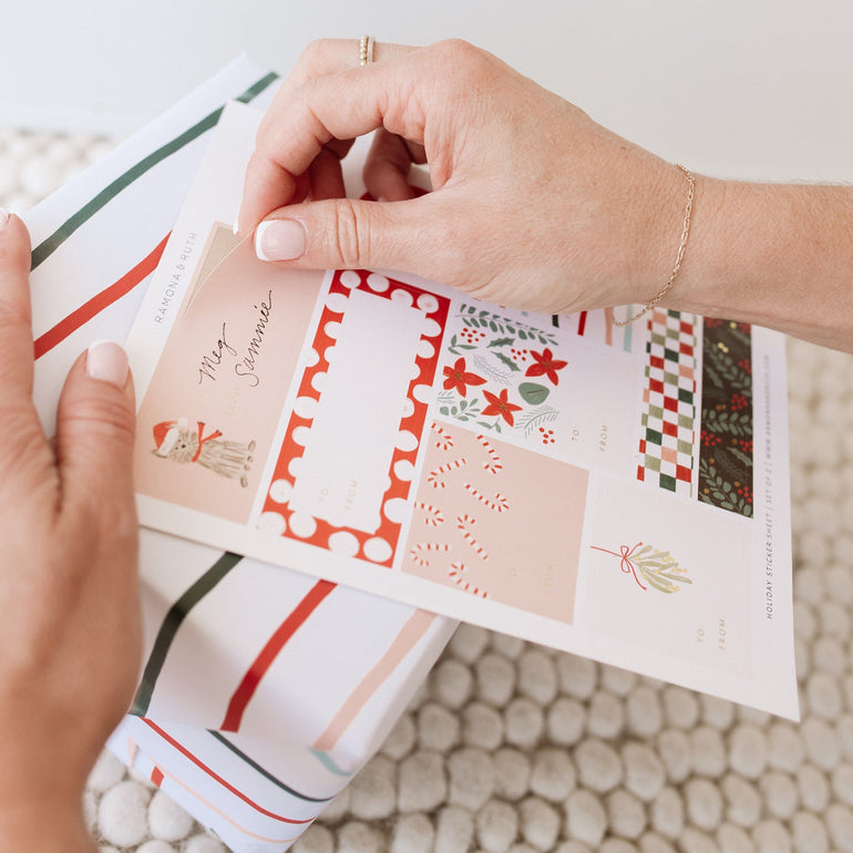 Holiday Gift Tag Sticker Sheet Set - Ramona & Ruth 