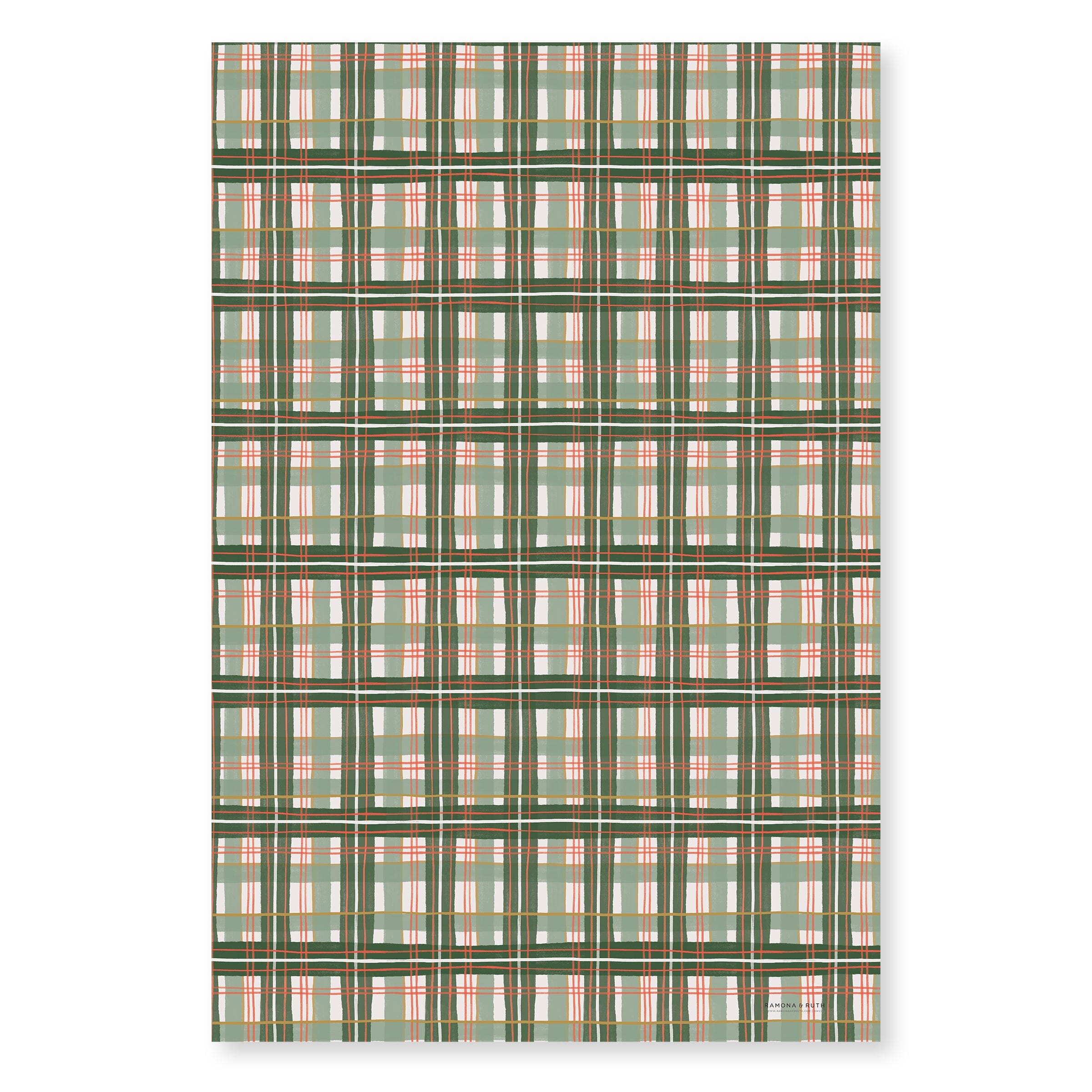 Holiday Plaid Gift Wrap Roll - Ramona & Ruth 