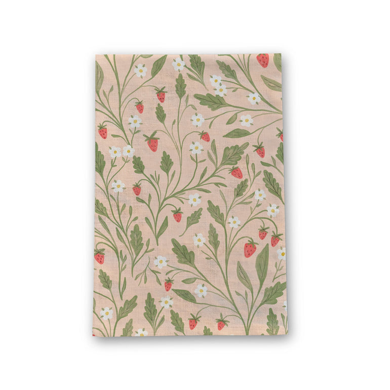 Strawberry Vines Linen Tea Towel - Ramona & Ruth 