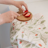 Strawberry Vines Linen Tea Towel - Ramona & Ruth 